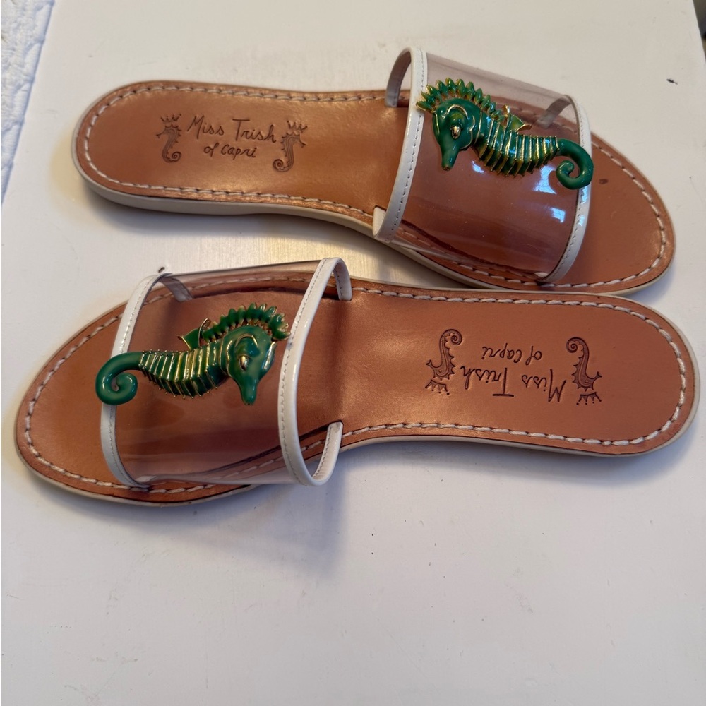 Miss Trish of Capri Sandals with Green Seahorse